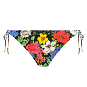 Floral Haze Bikini Hose mit Seitlichen Bändern