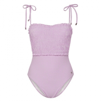 Lilac Check Badeanzug