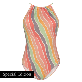 Rainbow High Neck Badeanzug