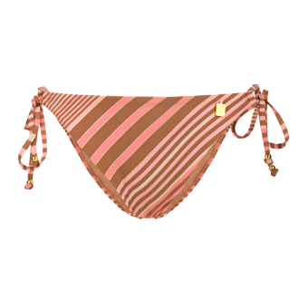 Stripe Lurex Bikini Hose mit Seitlichen Bändern