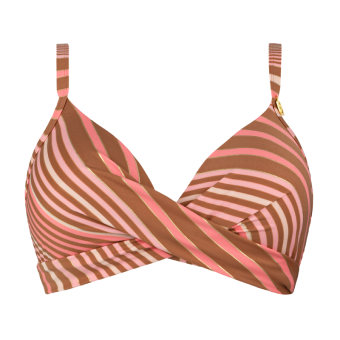 Stripe Lurex Twist Bikini Oberteil