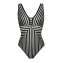 Maryan Mehlhorn Allusions Badeanzug mit V-Ausschnitt Schwarz & Weiß