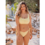 Annadiva Swim Checky Bikini Hose mit seitlichen Bändern Citron