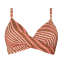 Annadiva Swim Stripe Lurex Twist Bikini Oberteil Caramel