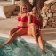 Annadiva Swim Sunset Bikini Hose mit Seitlichen Bändern Cerise