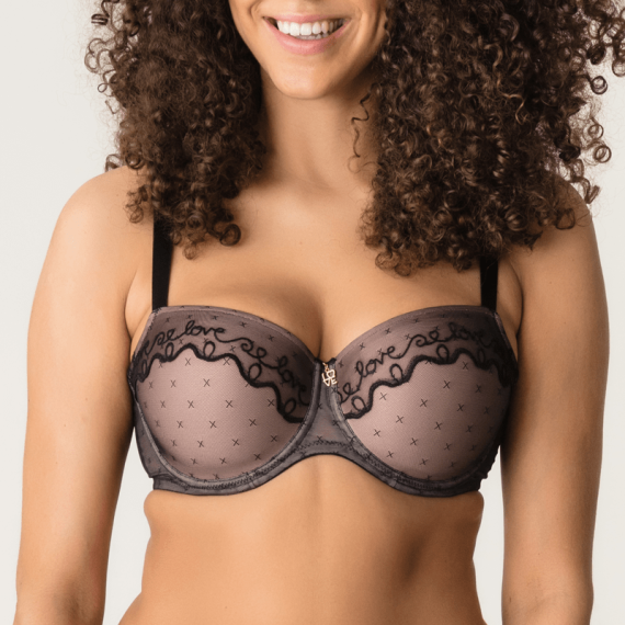 TWIST by PRIMA DONNA unterlegter Balkonett BH CRAZY IN LOVE 0241332 graphit NEU