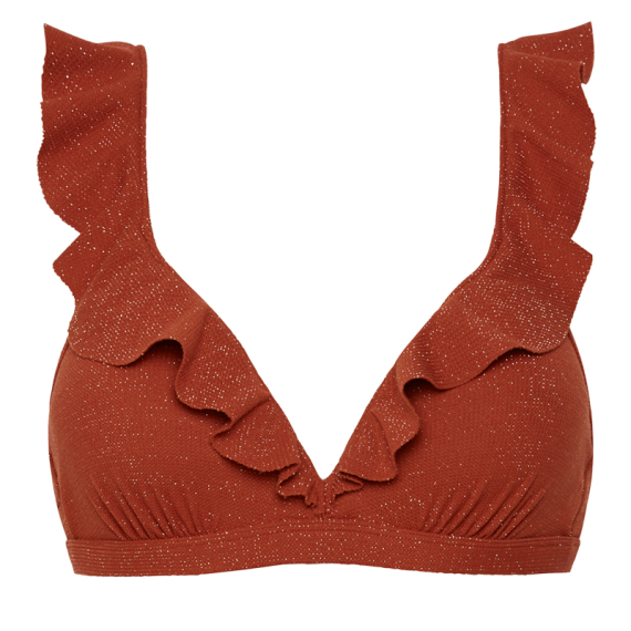 Earthy Shimmer Plunge Bikini Oberteil