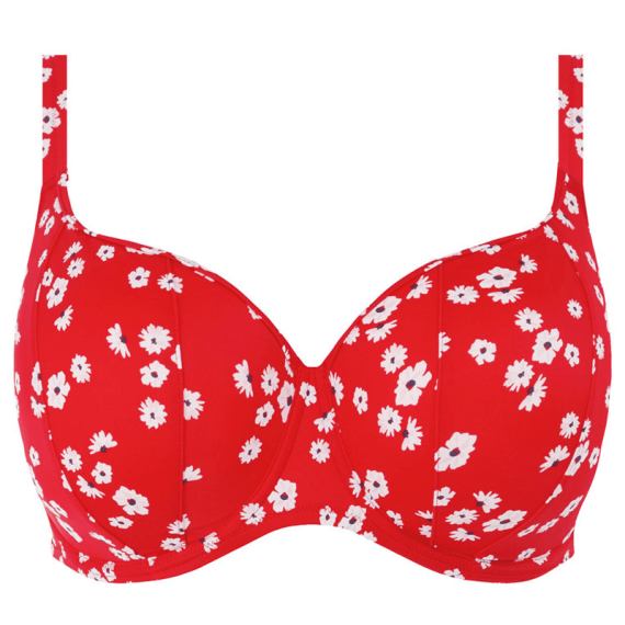 Elomi Swim Plain Sailing Bügel Bikini Oberteil Red Floral Annadiva
