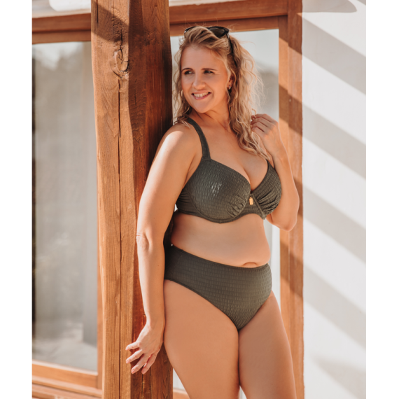 Annadiva Swim Smocky Hohe Bikini Hose Olive