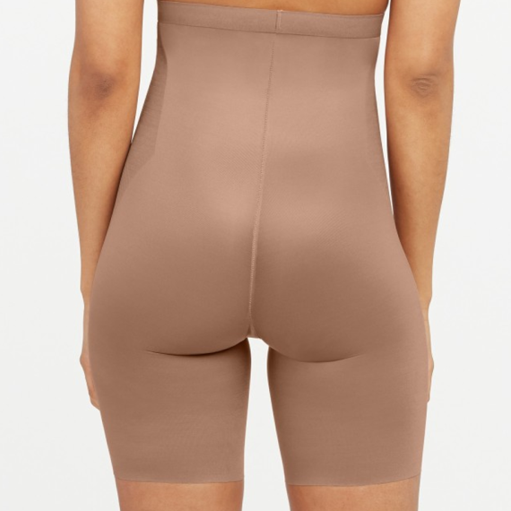 Spanx Thinstincts 2.0 High Waisted Mid Thigh Shorts Cafe Au Lait Annadiva